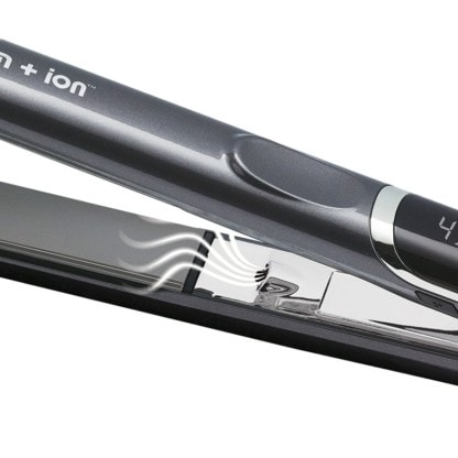 Closeup of titanium plates of the Olivia Garden Titanium amd Ion High Performance Straightener